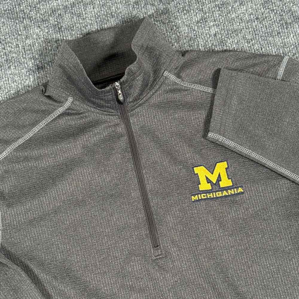 Michigan‎ Wolverines Shirt Medium Gray NCAA Football Drymatrix Pull Over U of M